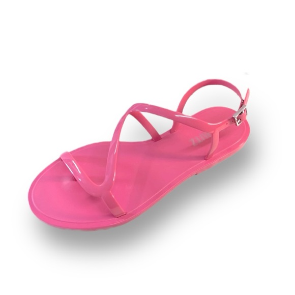 SCHUTZ Hot Pink Jelly Sandals with Silver Tone hardware NEW WITH TAGS SZ 7 - Picture 7 of 14